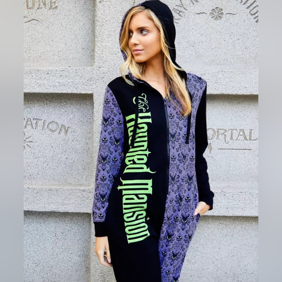 Disney Other - Disney’s Haunted Mansion One Piece Hooded Pajamas